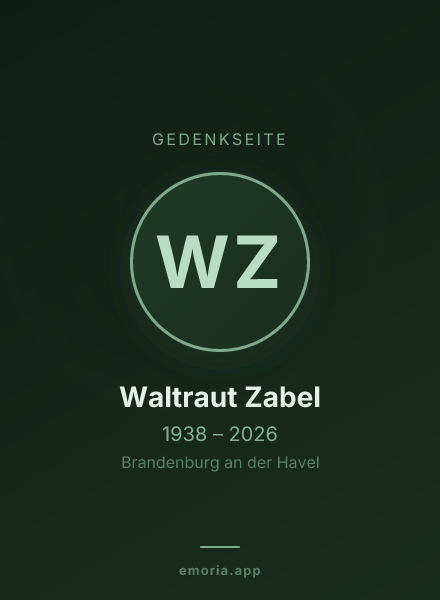 Gedenkportrait von Waltraut Zabel