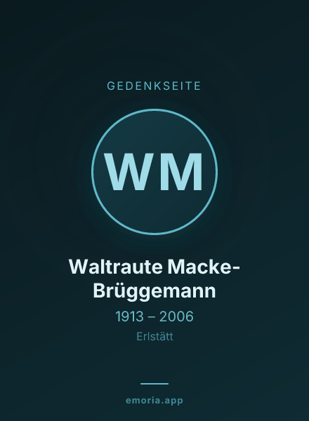 Gedenkportrait von Waltraute Macke-Brüggemann