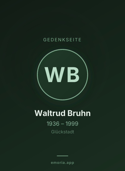 Gedenkportrait von Waltrud Bruhn