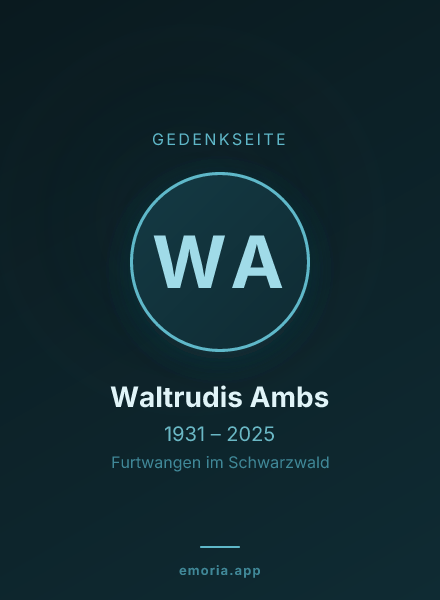 Gedenkportrait von Waltrudis Ambs