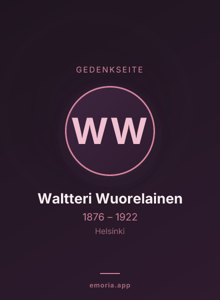 Gedenkportrait von Waltteri Wuorelainen