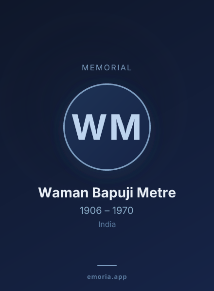 Memorial portrait of Waman Bapuji Metre
