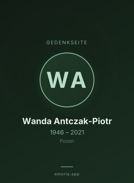 Gedenkportrait von Wanda Antczak-Piotr