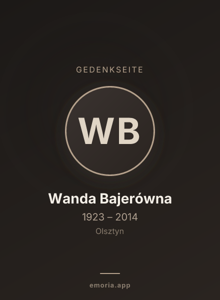 Gedenkportrait von Wanda Bajerówna
