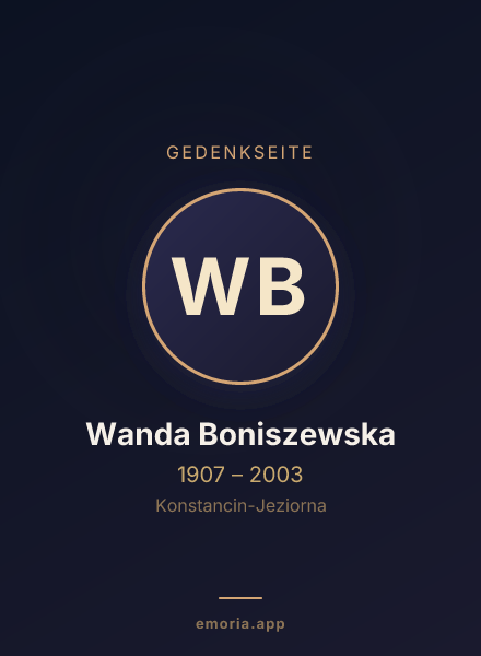 Gedenkportrait von Wanda Boniszewska