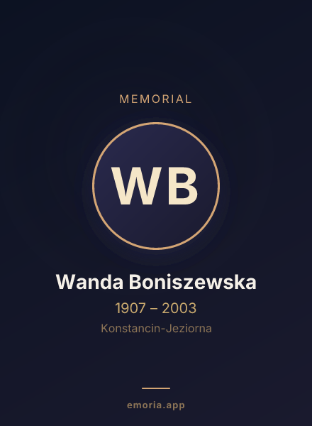 Memorial portrait of Wanda Boniszewska