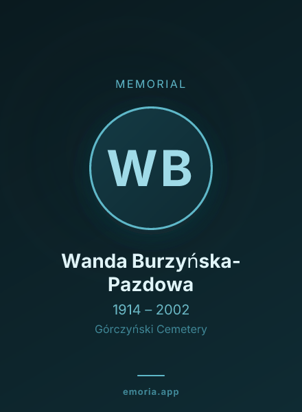Memorial portrait of Wanda Burzyńska-Pazdowa