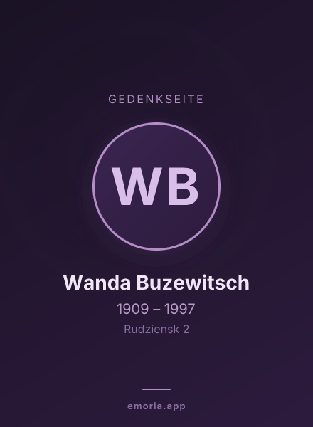 Gedenkportrait von Wanda Buzewitsch