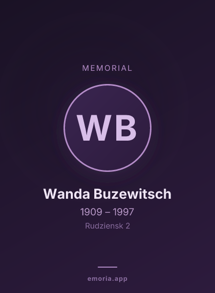 Memorial portrait of Wanda Buzewitsch
