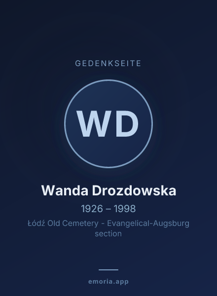 Gedenkportrait von Wanda Drozdowska