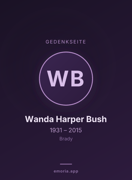 Gedenkportrait von Wanda Harper Bush