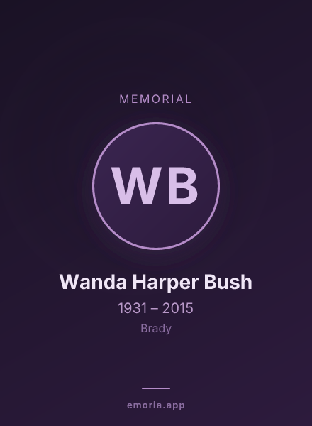 Memorial portrait of Wanda Harper Bush