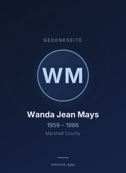 Gedenkportrait von Wanda Jean Mays