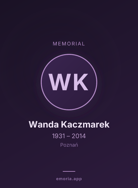 Memorial portrait of Wanda Kaczmarek