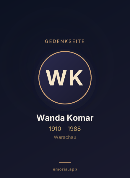 Gedenkportrait von Wanda Komar