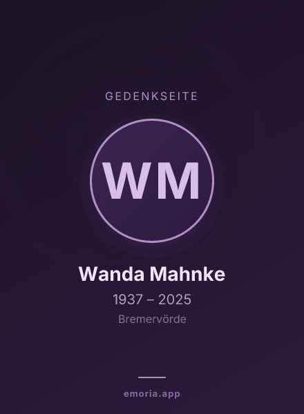 Gedenkportrait von Wanda Mahnke