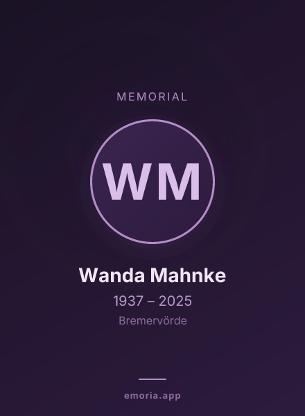 Memorial portrait of Wanda Mahnke