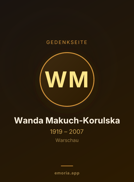 Gedenkportrait von Wanda Makuch-Korulska