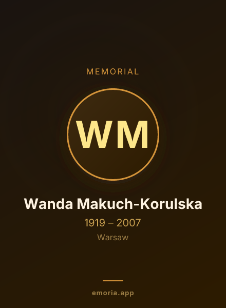Memorial portrait of Wanda Makuch-Korulska
