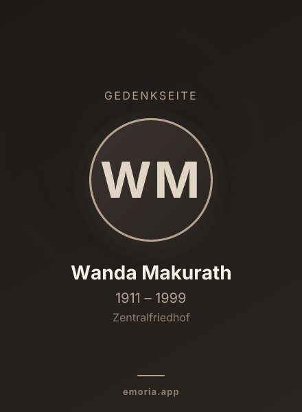 Gedenkportrait von Wanda Makurath