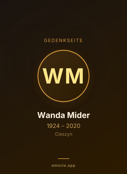 Gedenkportrait von Wanda Mider