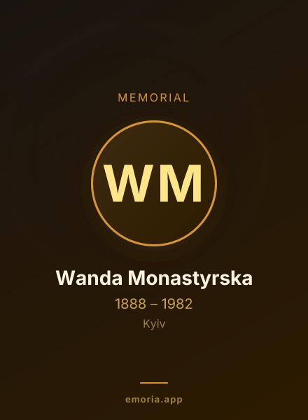 Memorial portrait of Wanda Monastyrska