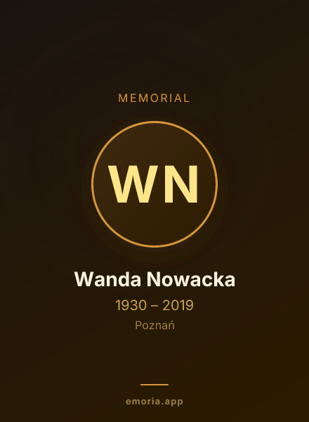 Memorial portrait of Wanda Nowacka