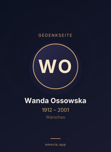 Gedenkportrait von Wanda Ossowska