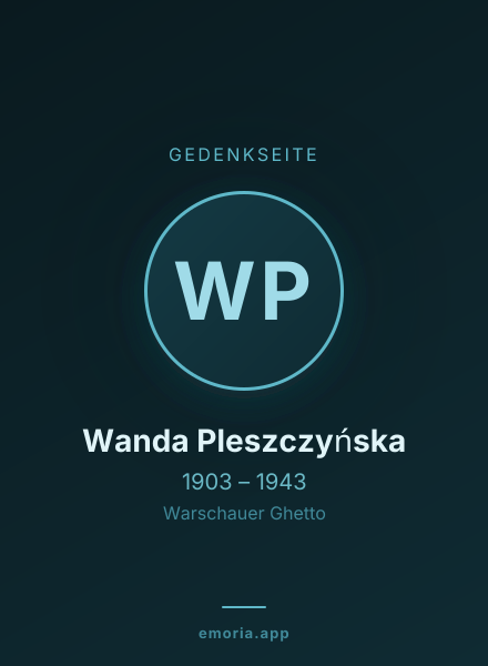 Gedenkportrait von Wanda Pleszczyńska