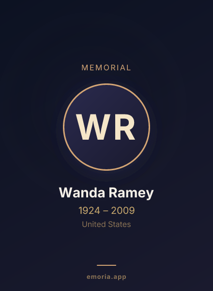 Memorial portrait of Wanda Ramey