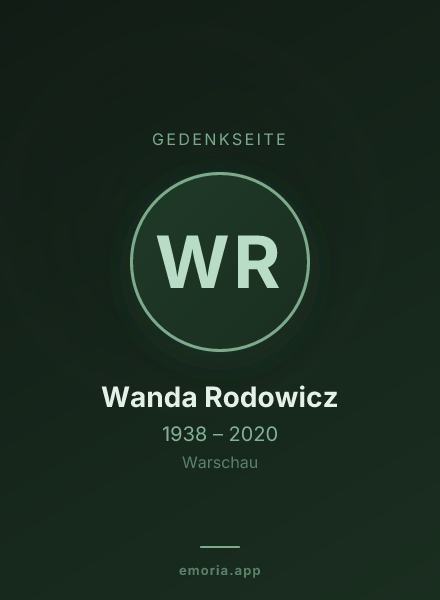Gedenkportrait von Wanda Rodowicz