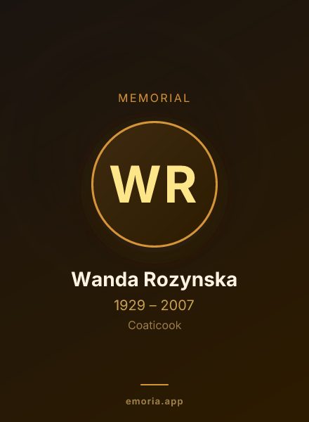 Memorial portrait of Wanda Rozynska