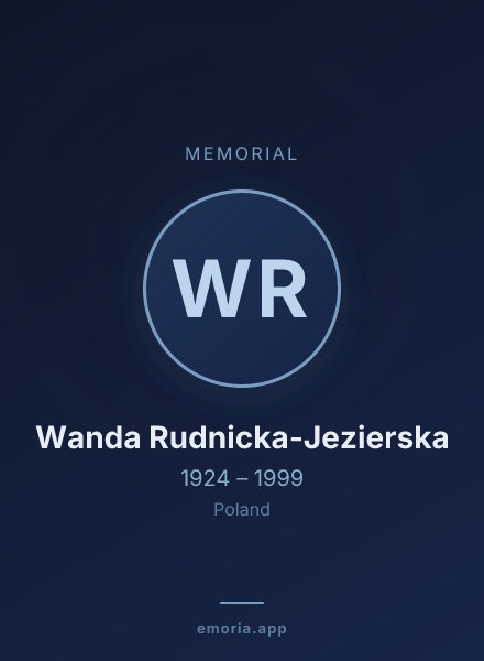 Memorial portrait of Wanda Rudnicka-Jezierska