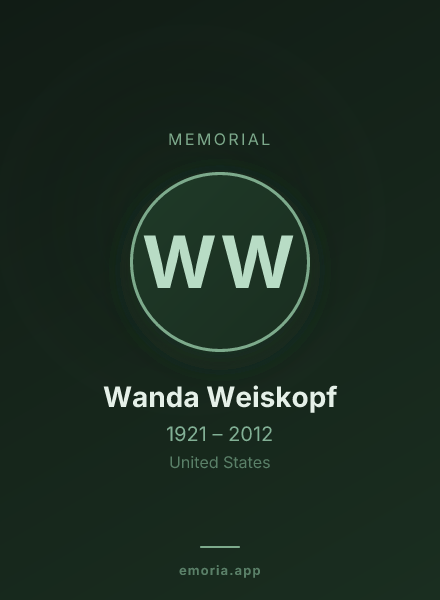 Memorial portrait of Wanda Weiskopf