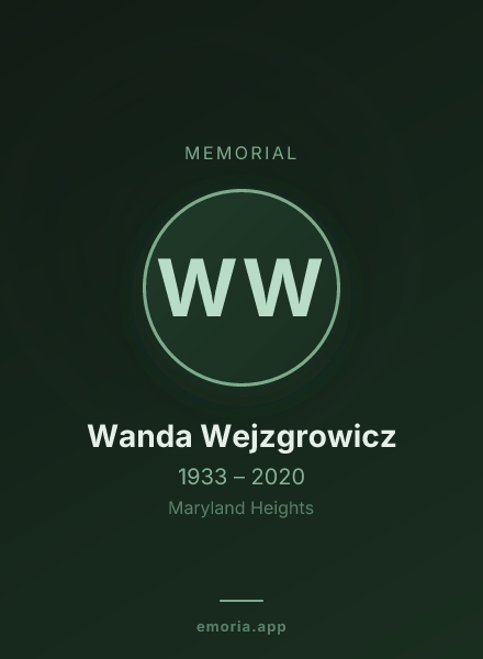 Memorial portrait of Wanda Wejzgrowicz