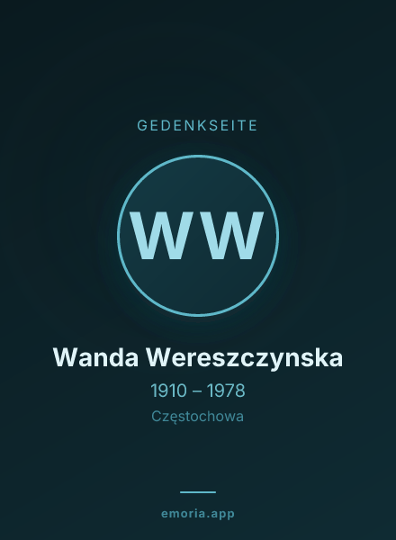 Gedenkportrait von Wanda Wereszczynska