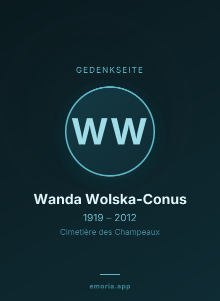 Gedenkportrait von Wanda Wolska-Conus