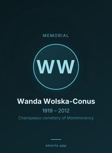 Memorial portrait of Wanda Wolska-Conus
