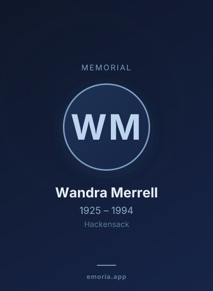 Memorial portrait of Wandra Merrell