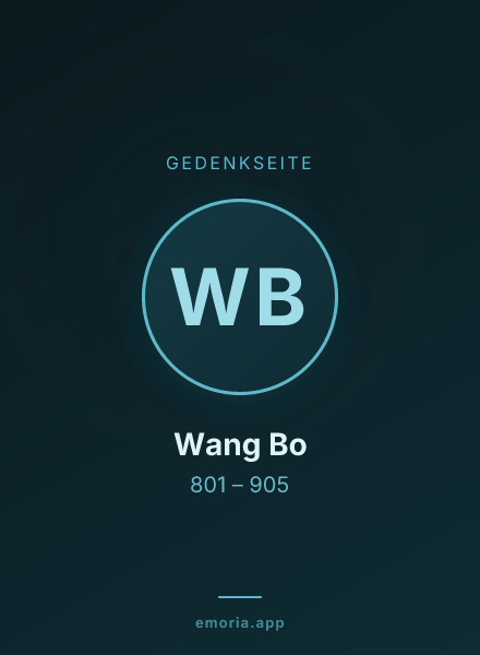 Gedenkportrait von Wang Bo