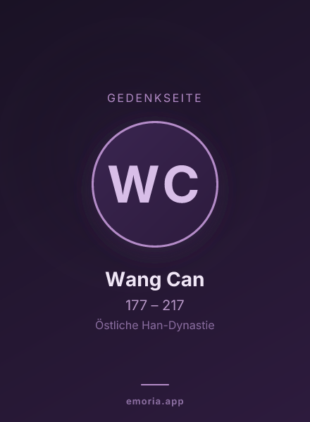 Gedenkportrait von Wang Can