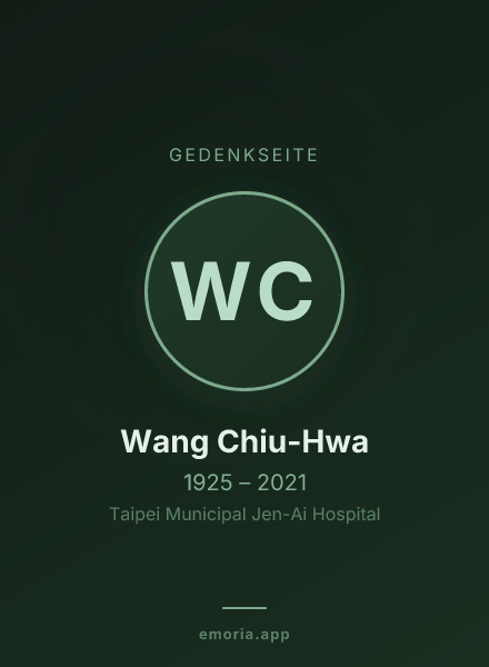 Gedenkportrait von Wang Chiu-Hwa