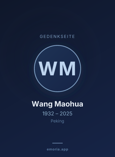 Gedenkportrait von Wang Maohua