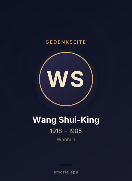 Gedenkportrait von Wang Shui-King