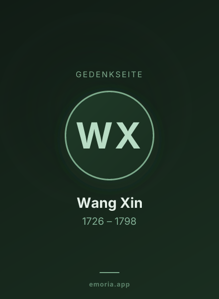 Gedenkportrait von Wang Xin