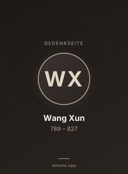 Gedenkportrait von Wang Xun