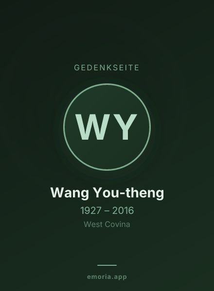 Gedenkportrait von Wang You-theng