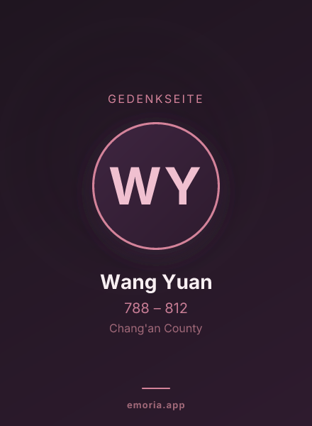 Gedenkportrait von Wang Yuan