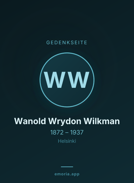 Gedenkportrait von Wanold Wrydon Wilkman