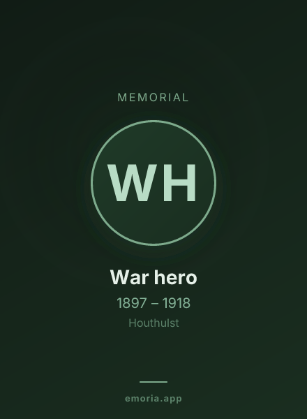Memorial portrait of War hero